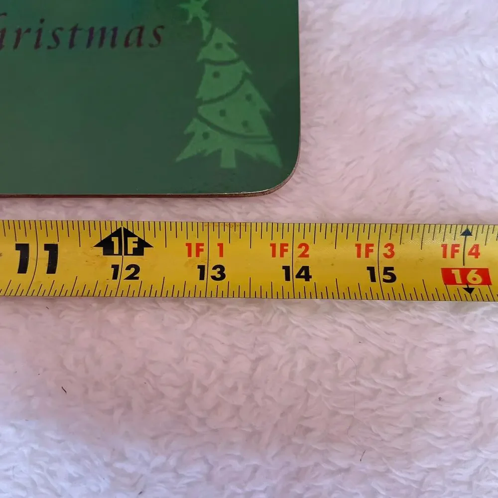 Set of 6 Christmas Tree & Wreath‎ Cork Placemats Holiday Red & Green Dinner Mats